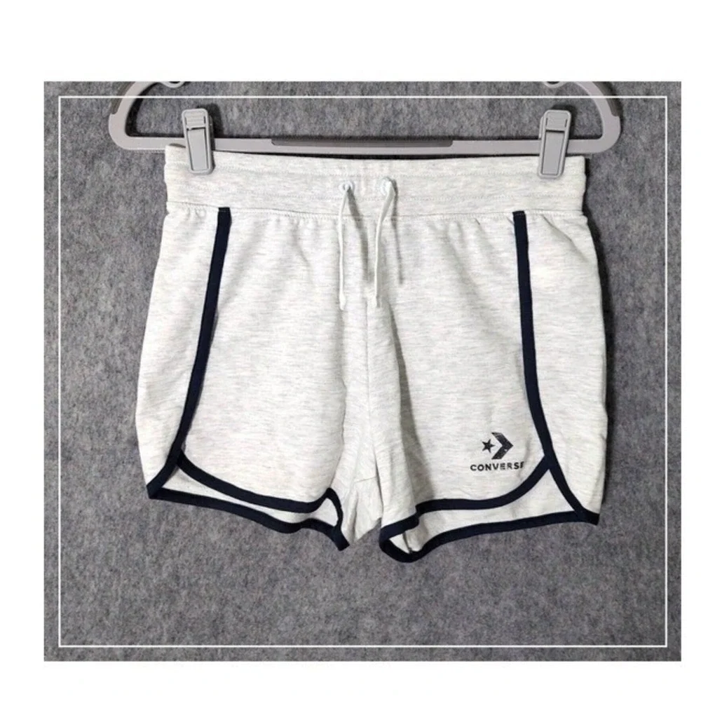 Converse Shorts Girls XL Gray Athletic‎ Drawstring Running Gym Lounge Activewear